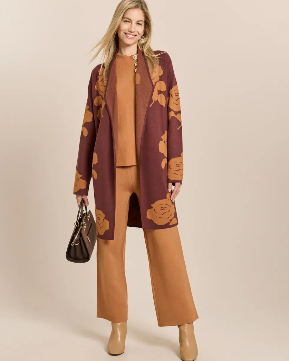 Longcardigan mit Rosen