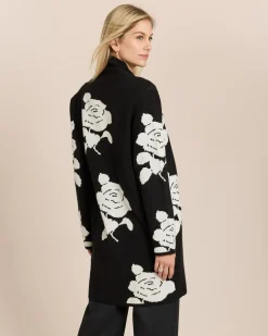 Longcardigan mit Rosen