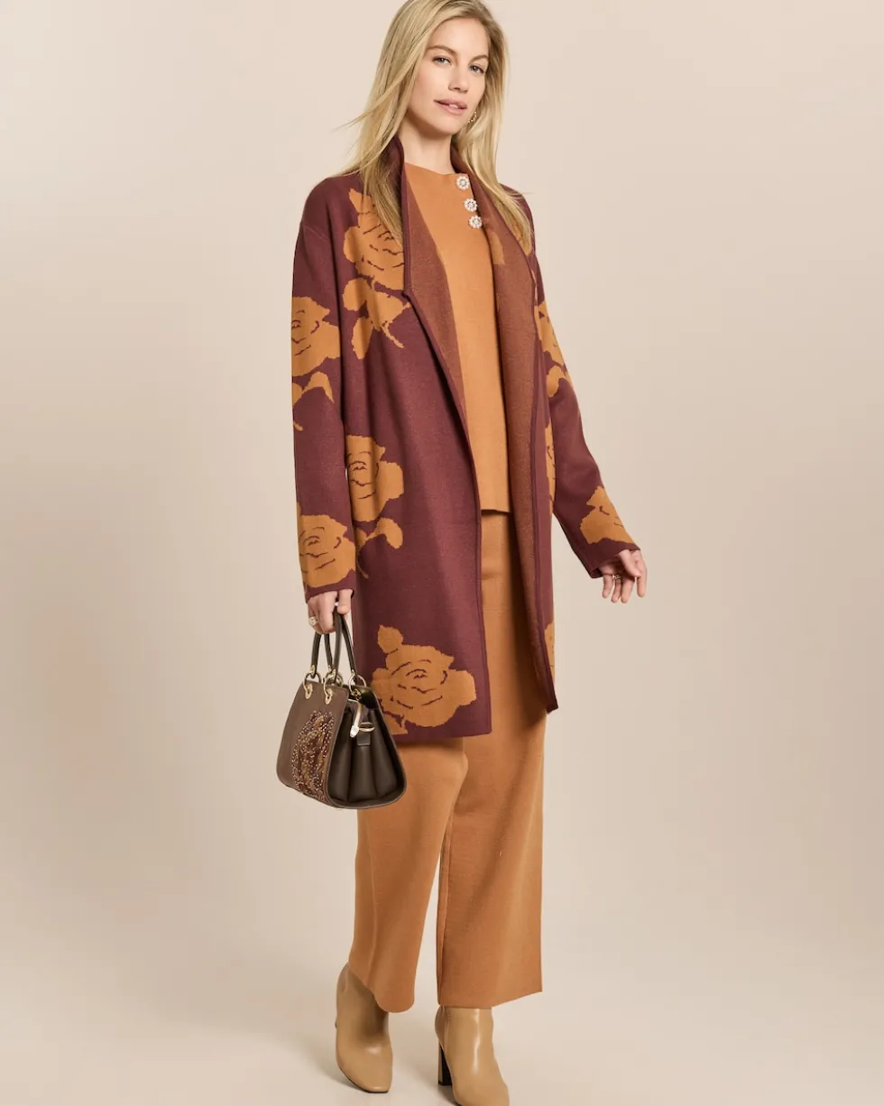 Longcardigan mit Rosen