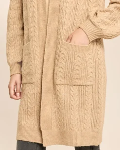 Longcardigan mit Zopfmuster