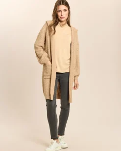 Longcardigan mit Zopfmuster