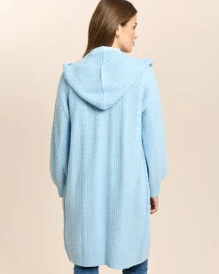 Longcardigan mit Zopfmuster