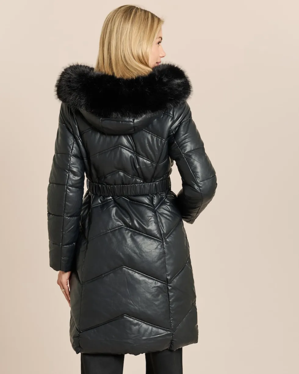 Longjacke gesteppt mit Webpelz