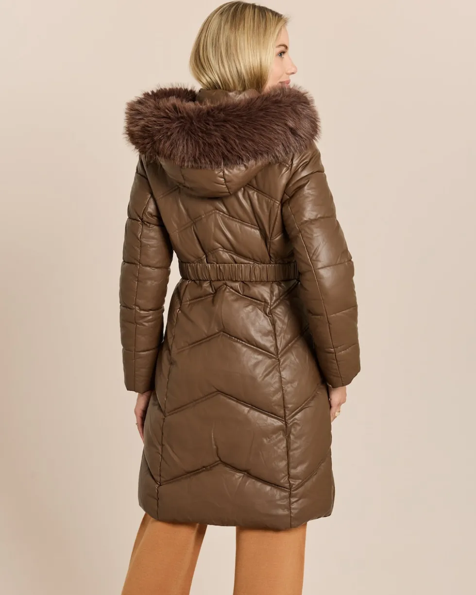 Longjacke gesteppt mit Webpelz