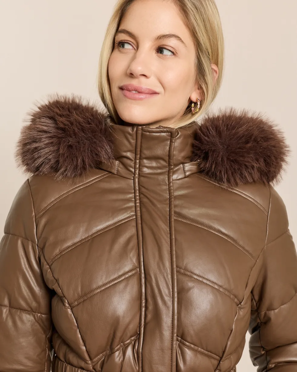 Longjacke gesteppt mit Webpelz
