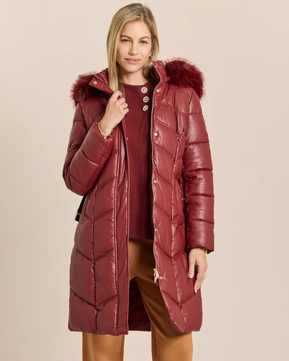 Longjacke gesteppt mit Webpelz
