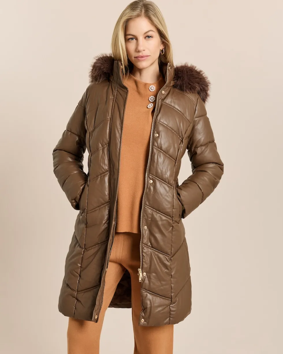 Longjacke gesteppt mit Webpelz