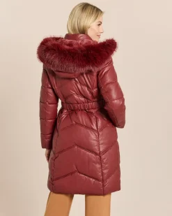 Longjacke gesteppt mit Webpelz