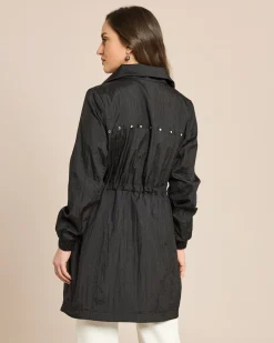 Longjacke in Crinkle-Optik