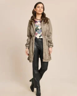 Longjacke in Crinkle-Optik