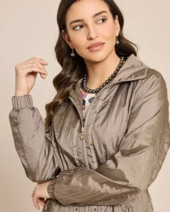 Longjacke in Crinkle-Optik