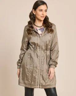 Longjacke in Crinkle-Optik