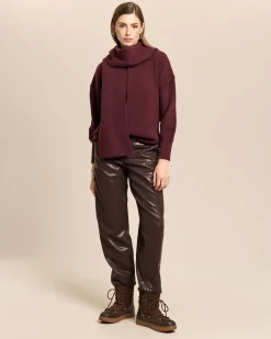 Longpullover mit Kapuzenschal