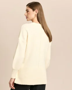 Longpullover mit Kapuzenschal