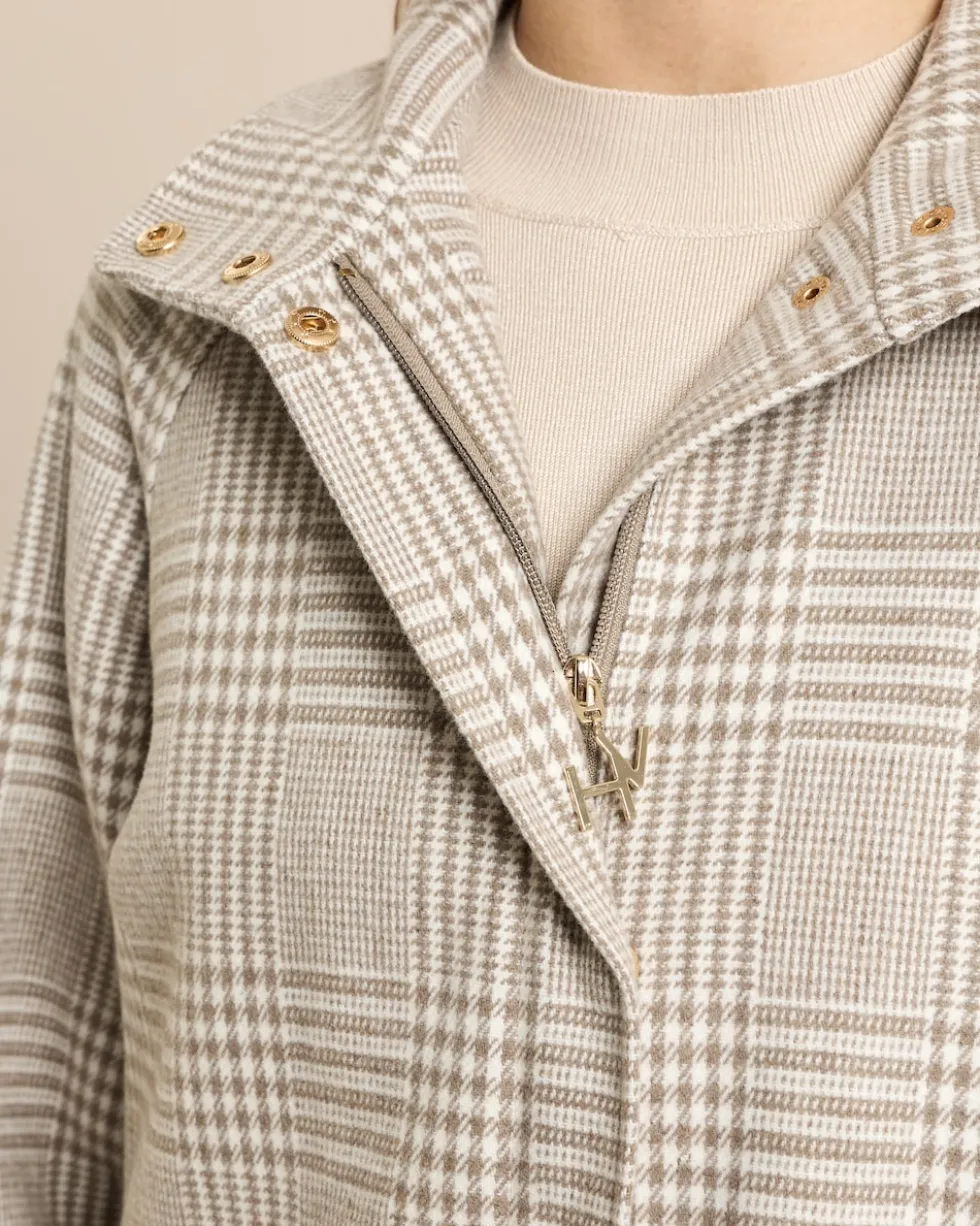 Mantel mit Hahnentritt-Karo