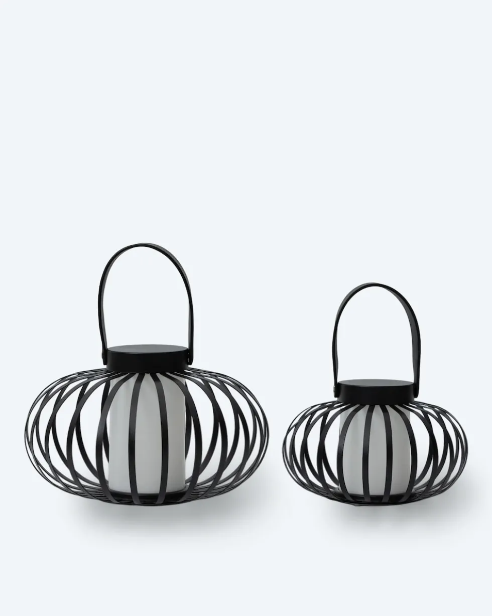Metalllaternen mit LED-Kerze, 2tlg.
