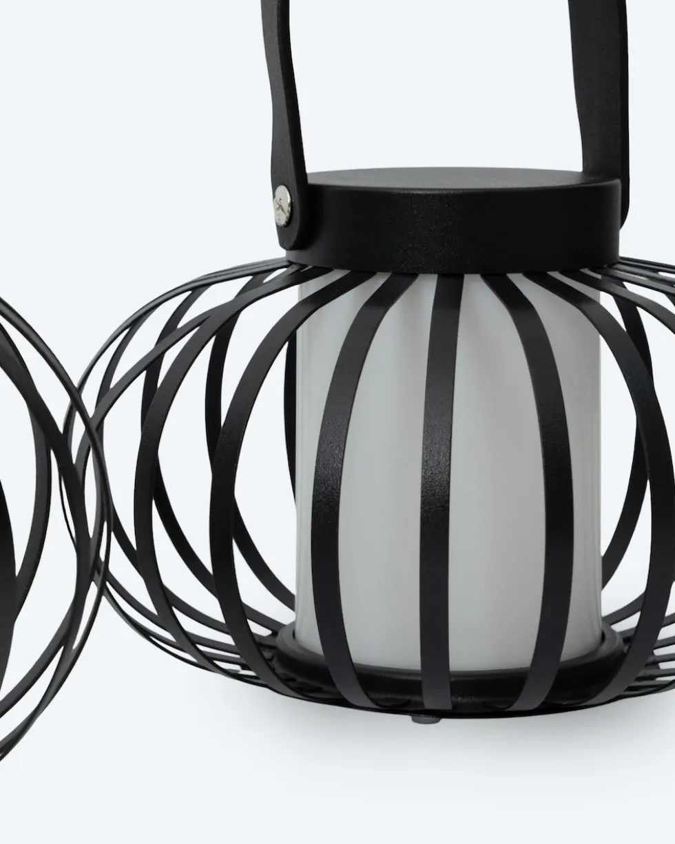 Metalllaternen mit LED-Kerze, 2tlg.