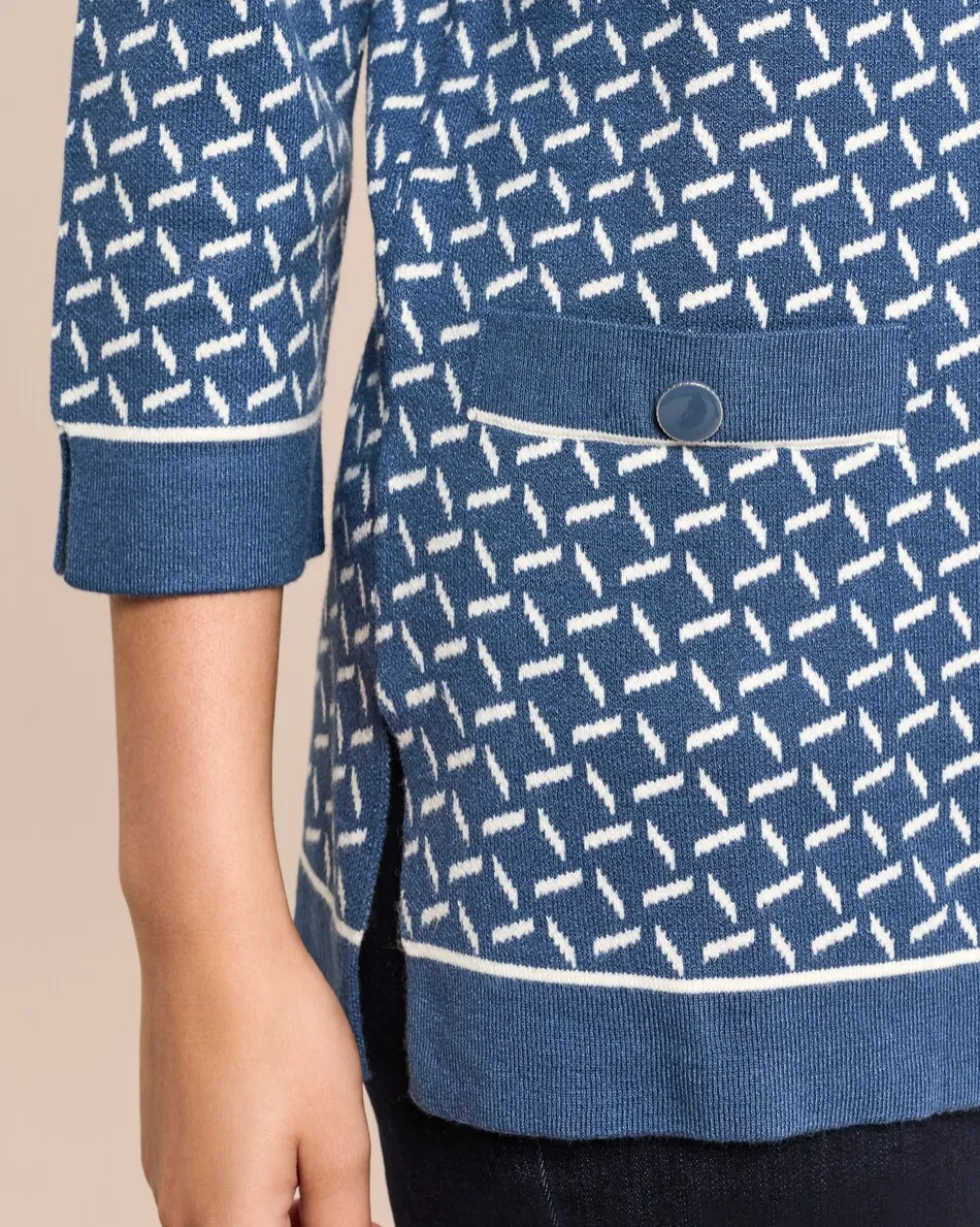 Midi-Pullover Jacquard-Strick