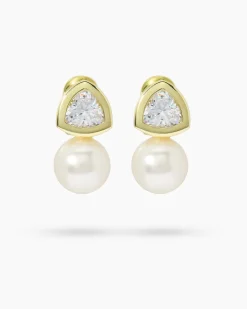 Ohrclipstecker mit MK-Perle 12 mm & Zirkonia