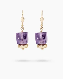 Ohrhänger mit Amethyst & Hämatit
