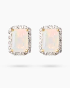 Ohrstecker mit äthiopischem Opal & Zirkon