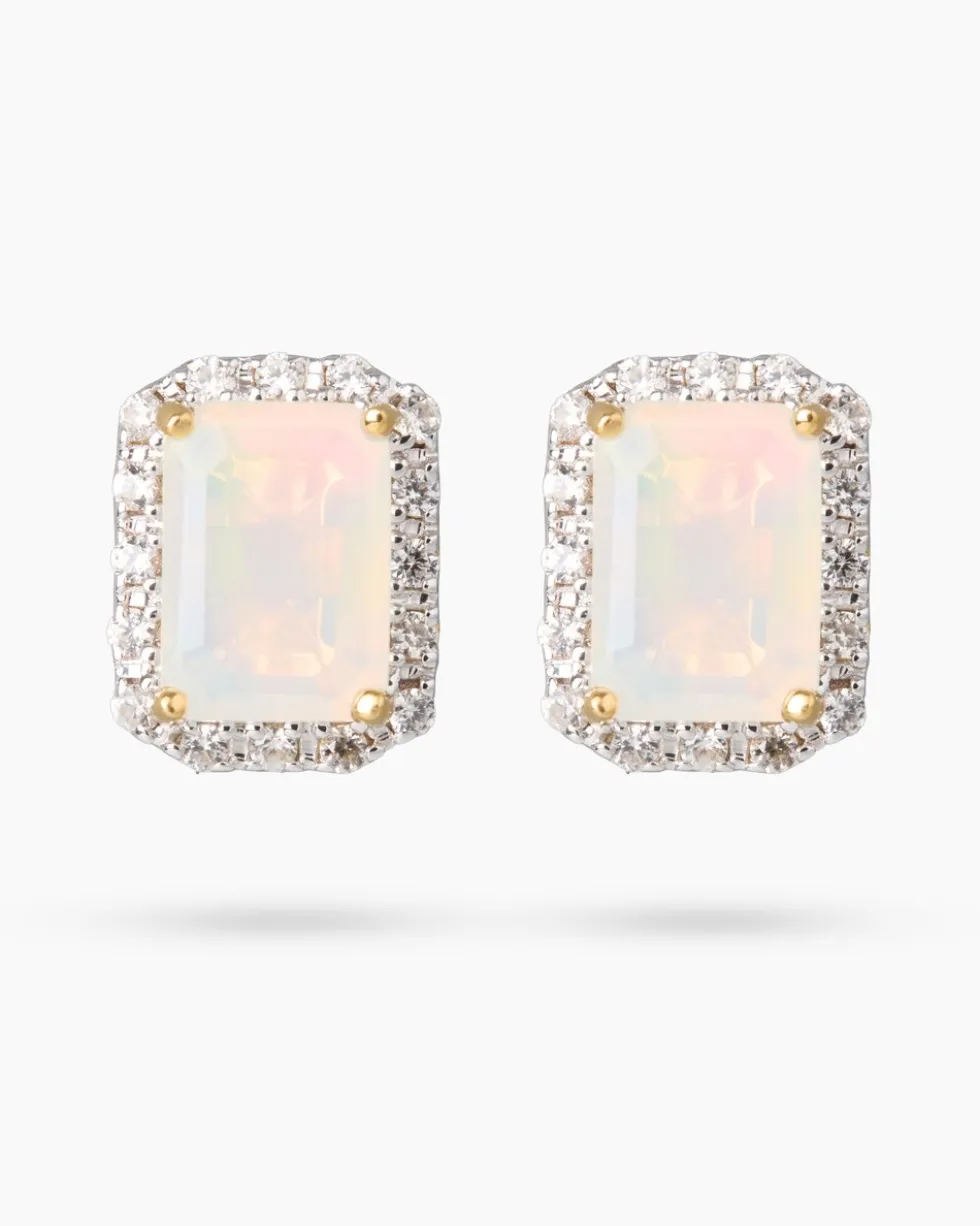 Ohrstecker mit äthiopischem Opal & Zirkon