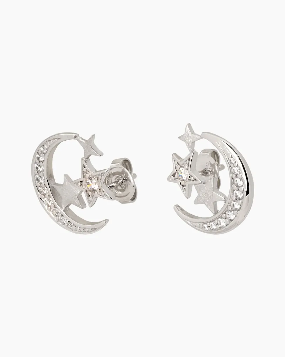 Ohrstecker "Mond & Sterne" mit Zirkonia