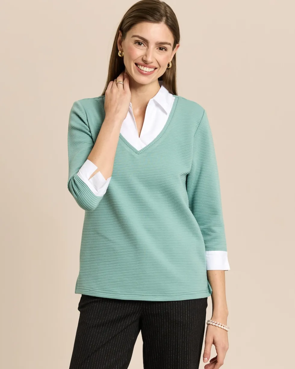 Ottoman-Shirt mit Blusenkragen