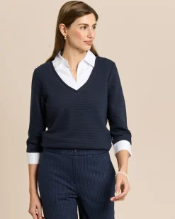 Ottoman-Shirt mit Blusenkragen