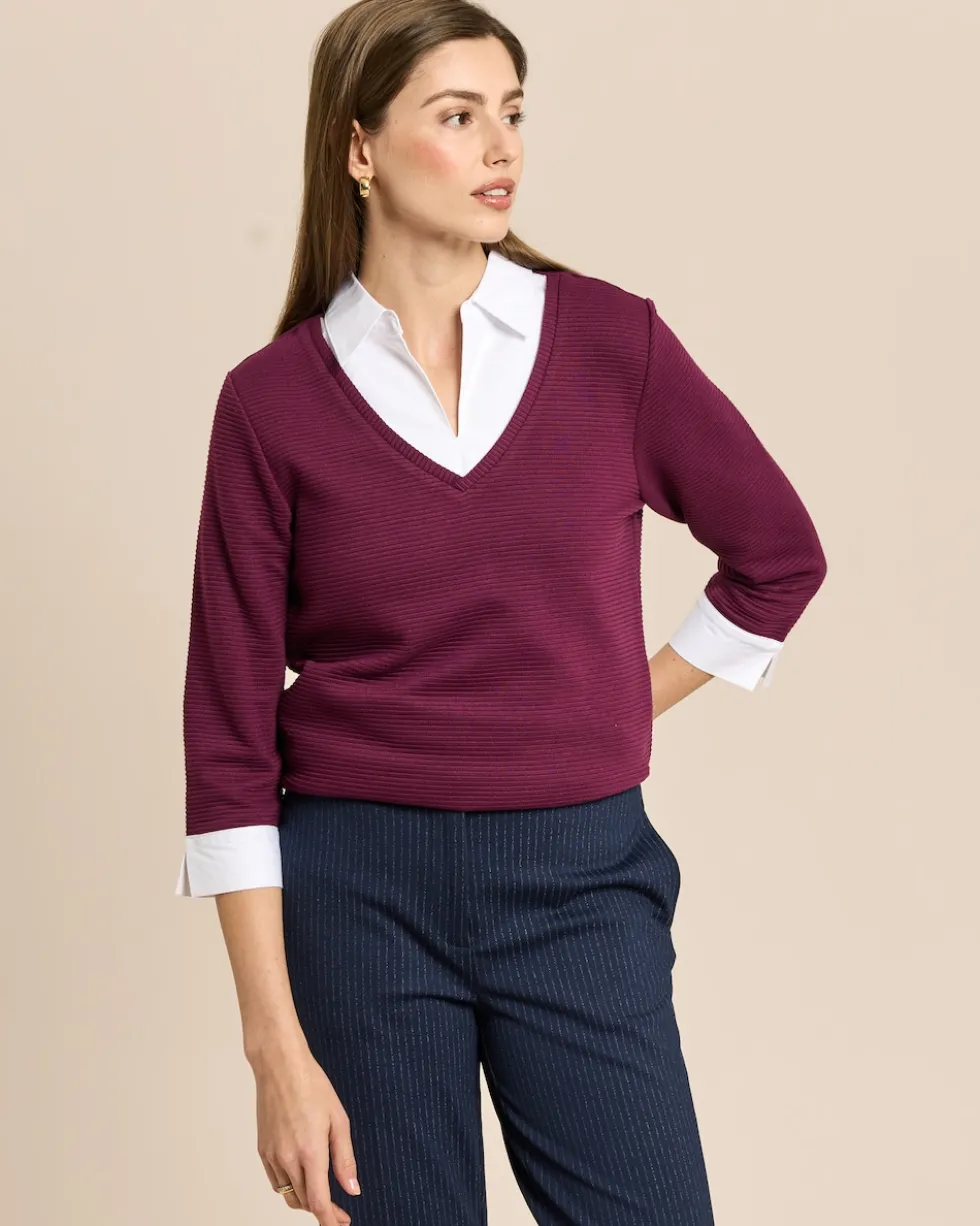 Ottoman-Shirt mit Blusenkragen