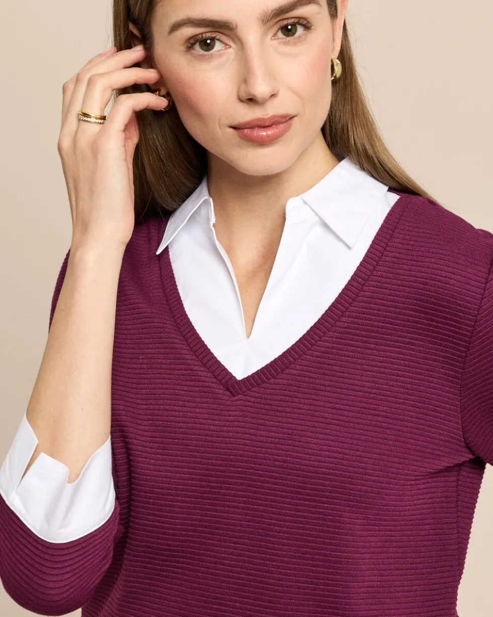 Ottoman-Shirt mit Blusenkragen