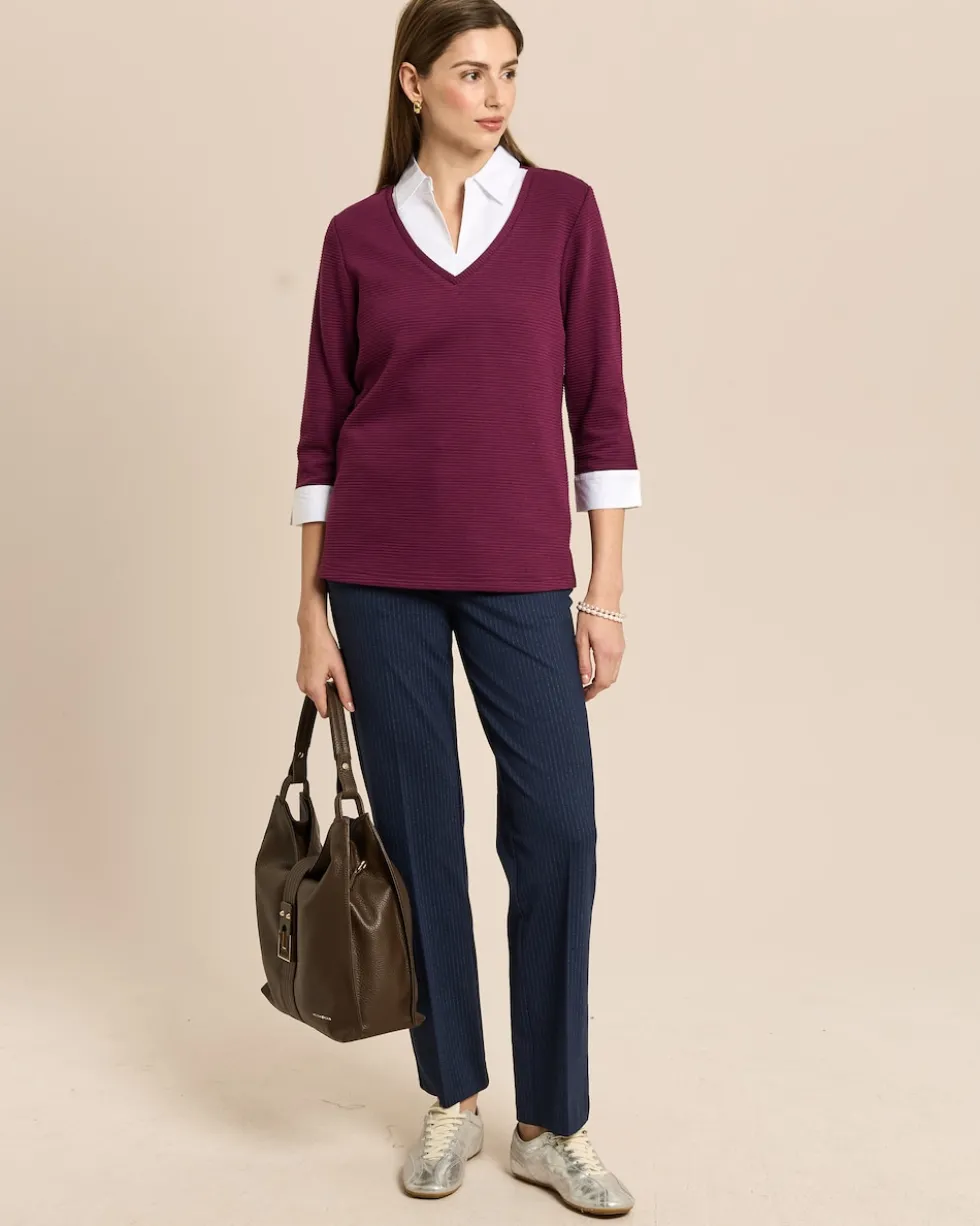 Ottoman-Shirt mit Blusenkragen