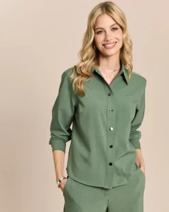 Overshirt mit Glanznadelstreifen