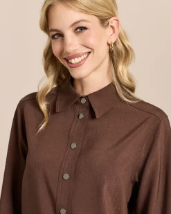 Overshirt mit Glanznadelstreifen