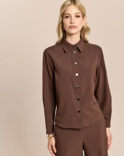 Overshirt mit Glanznadelstreifen
