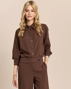 Overshirt mit Glanznadelstreifen