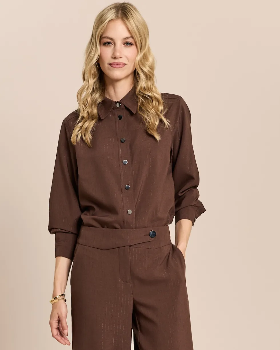 Overshirt mit Glanznadelstreifen