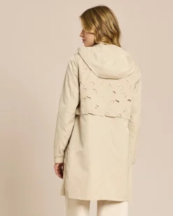 Parka-Jacke mit floralem Besatz