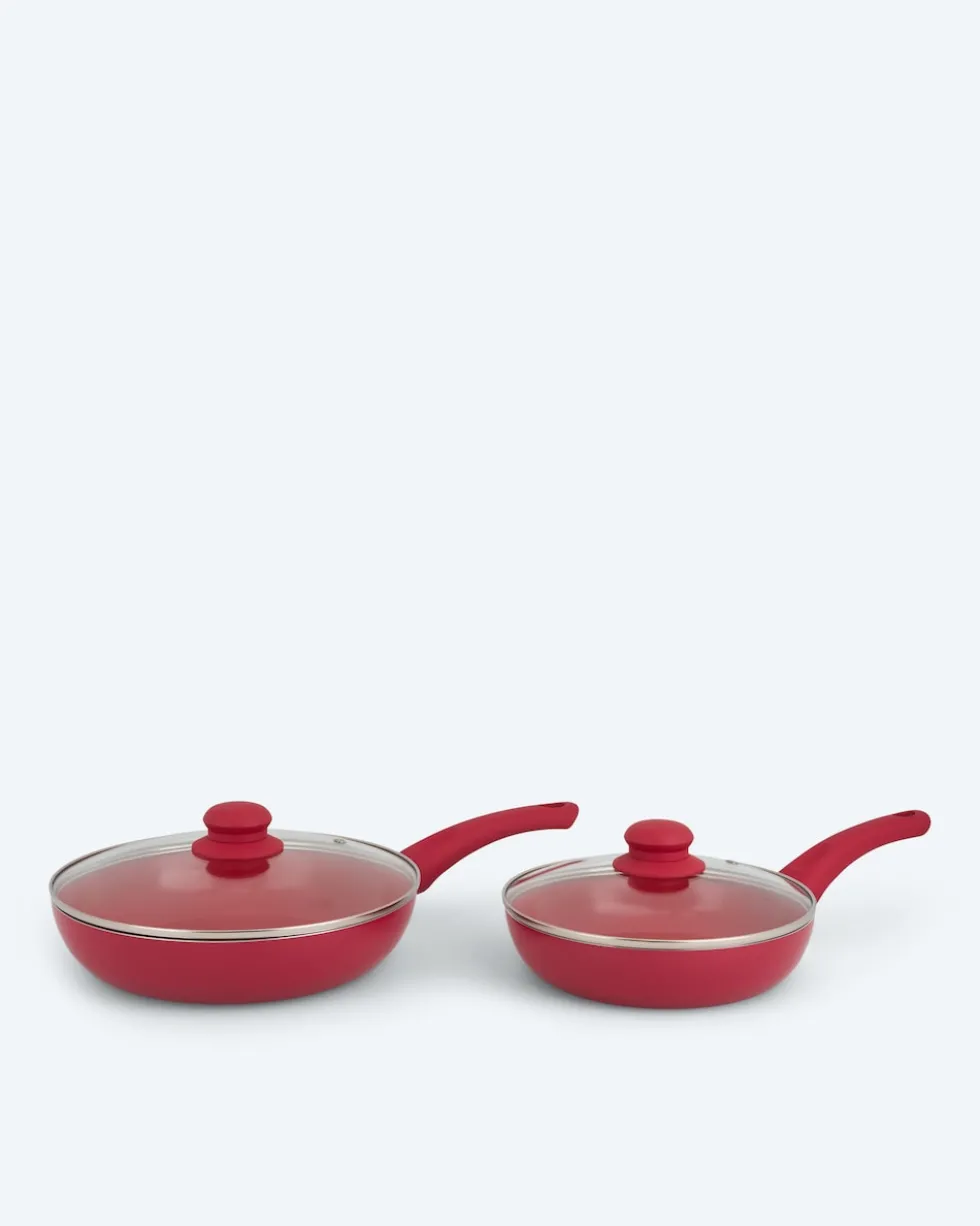 Pfanne + Glasdeckel, 2tlg.