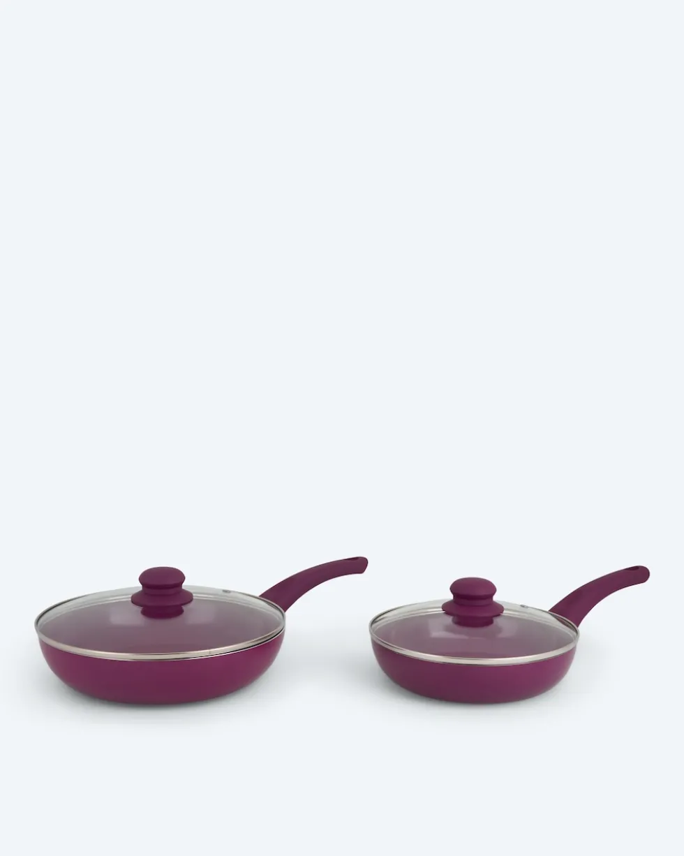 Pfanne + Glasdeckel, 2tlg.