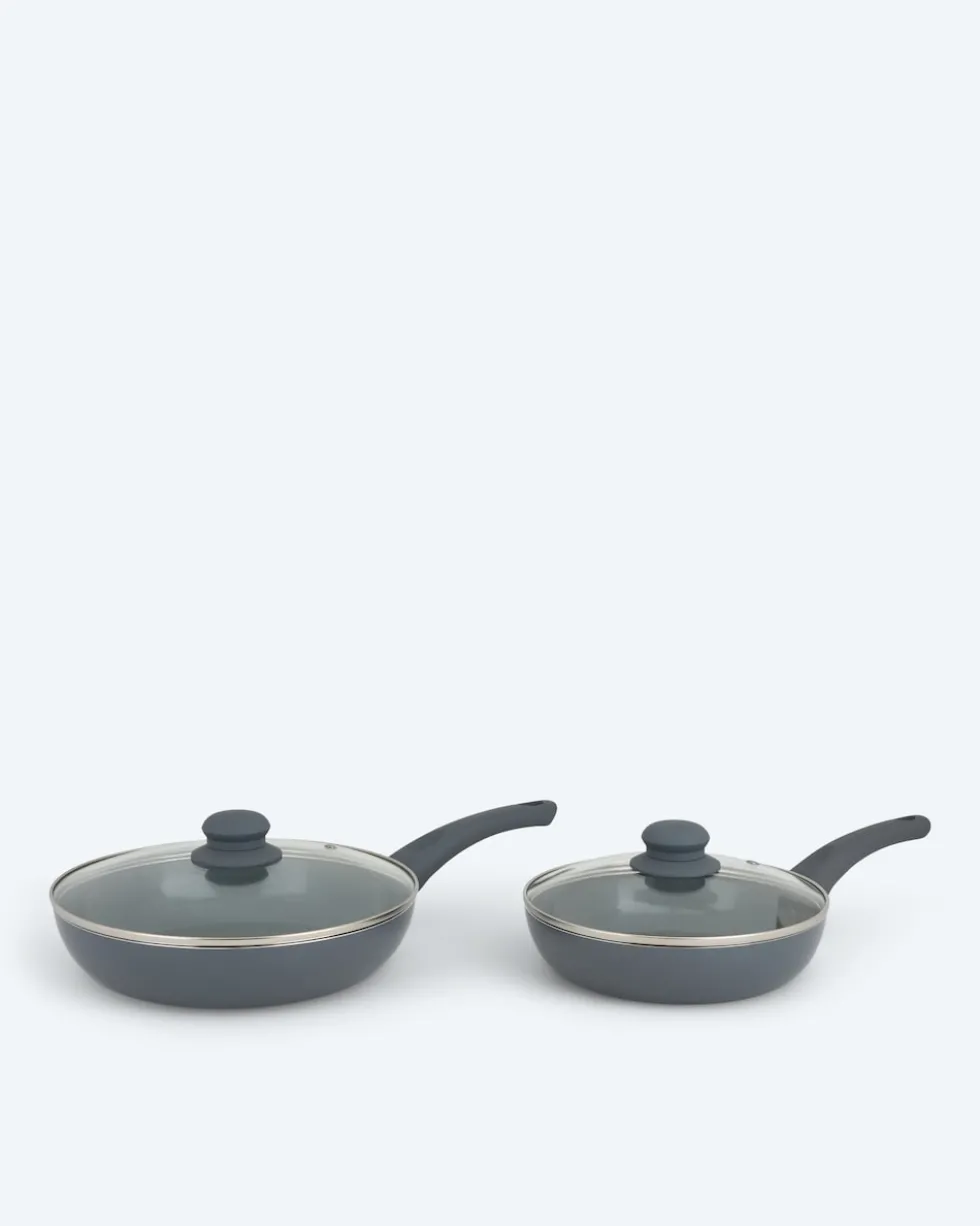 Pfanne + Glasdeckel, 2tlg.