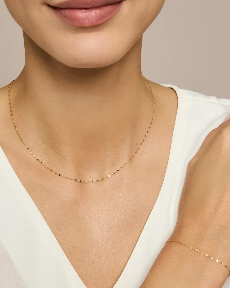 Plättchenkette aus Gold 750