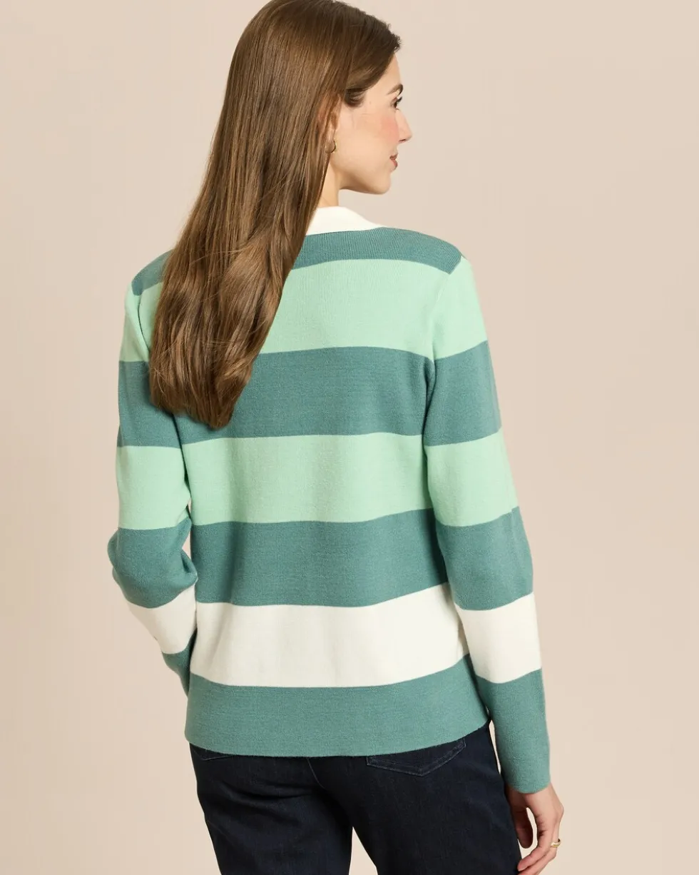 Polo-Pullover mit Blockstreifen