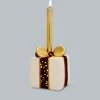 Porzellanhalter Geschenkform mit LED-Stabkerze
