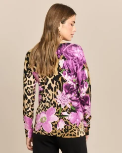 Pullover Animal-Blumen Mix