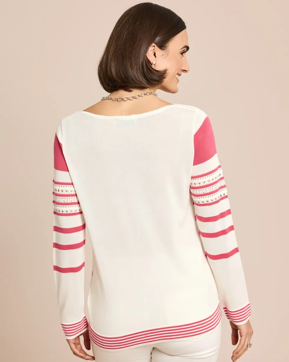 Pullover aus Lyocell mit Streifen