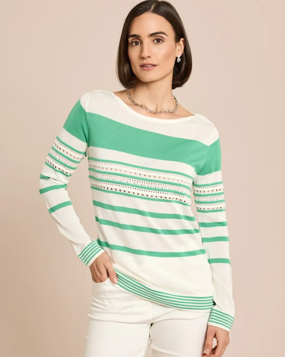 Pullover aus Lyocell mit Streifen
