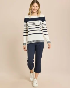 Pullover aus Lyocell mit Streifen
