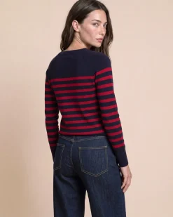 Pullover gestreift mit Goldknöpfen