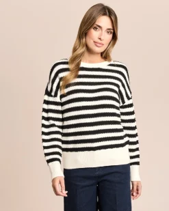 Pullover gestreift mit Schleife